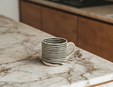 Nerikomi Mug | Dark Green | Mystery Creek Ceramics