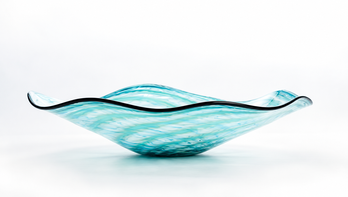 Teal Shell Platter | Glass