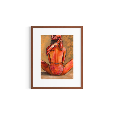Golden Bather Hand Finished Framed Print
