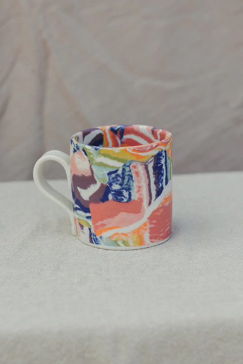 Nerikomi Mug – Rainbow Mixed Pattern | Mystery Creek Ceramics
