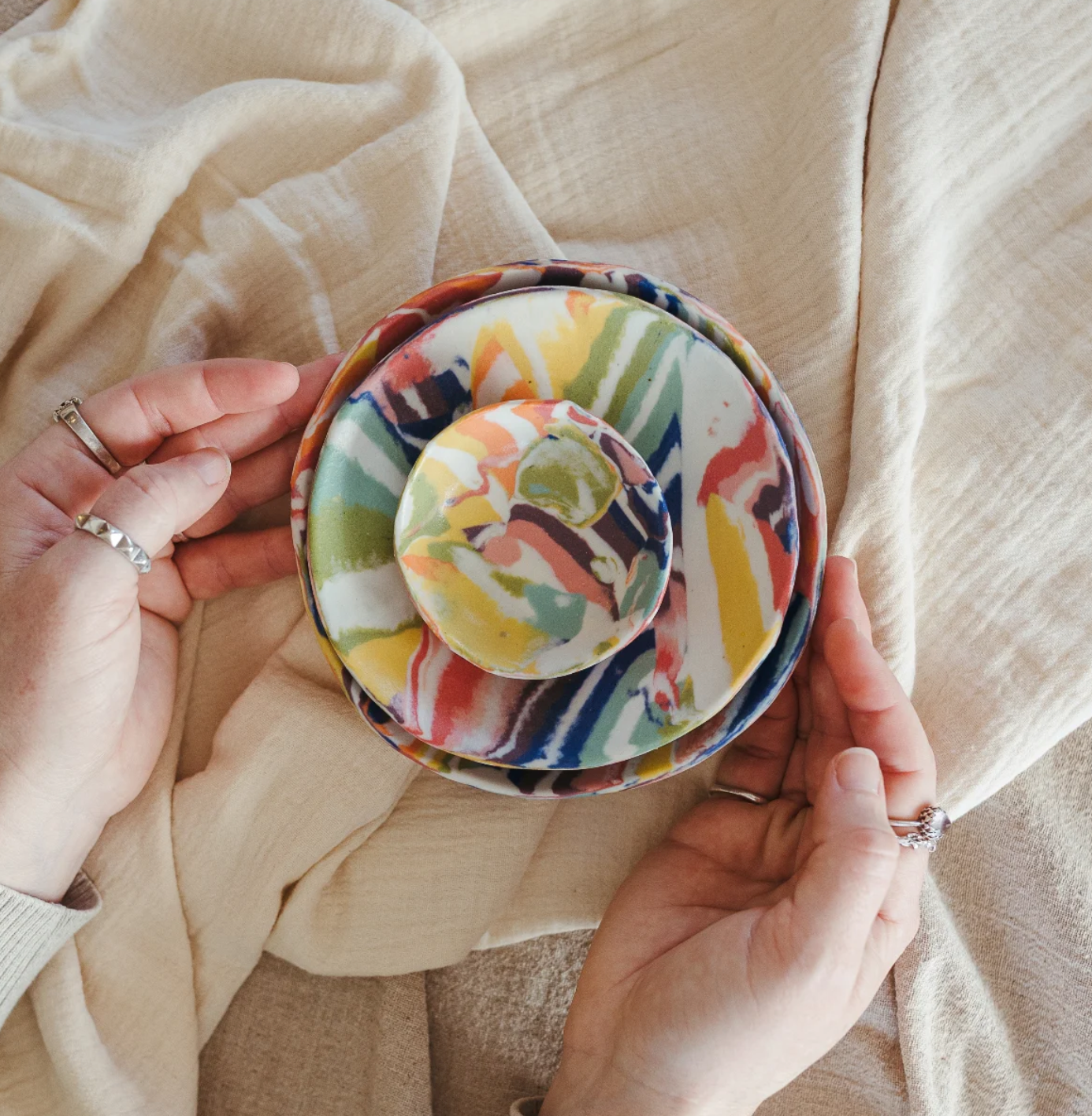 Petite Dish  | Nerikomi | Mystery Creek Ceramics