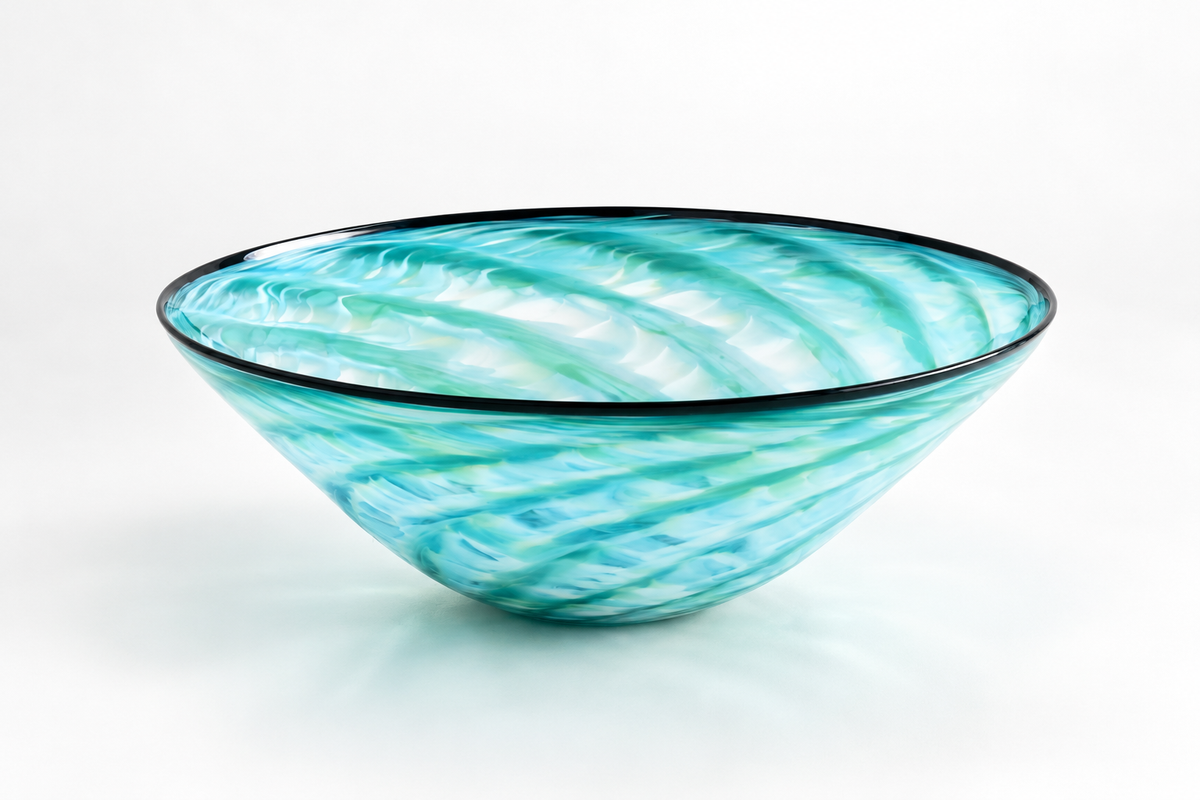 Teal Shell Bowl | Glass