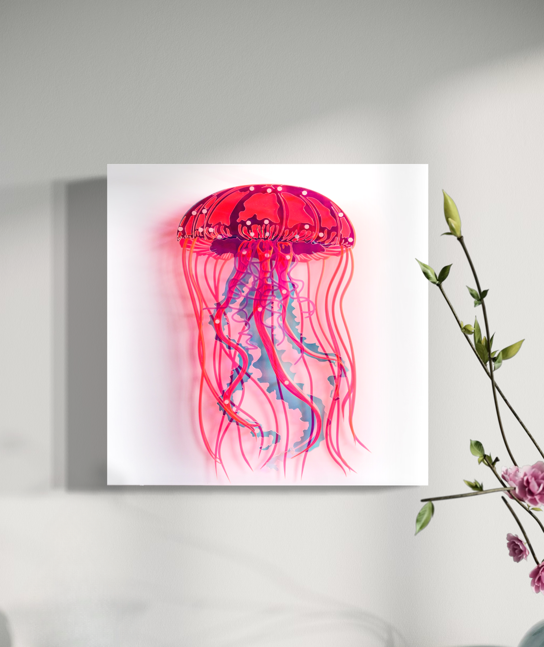 Neon Jellyfish | 3D Wall Sculpture