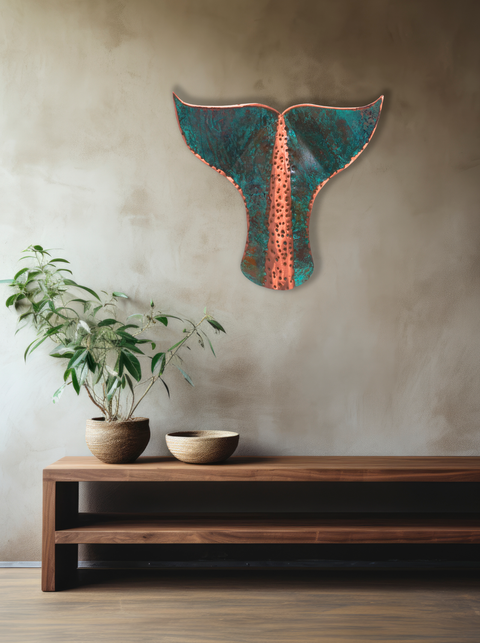 Whale Tail | Copper Artwork | Green Patina